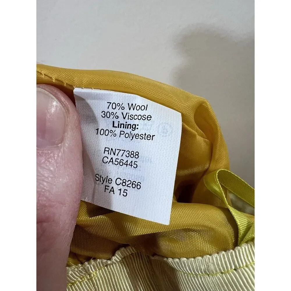 J. Crew Women’s Wool Skirt Size XS‎ 00 Mustard Yellow Preppy Vibrant Mod Office